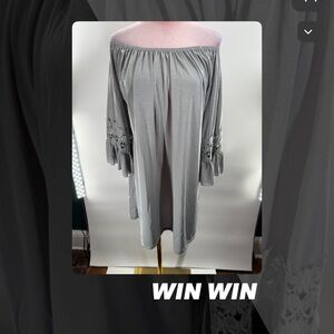 EUC WinWin Grey Ruffle Sleeve Tunic